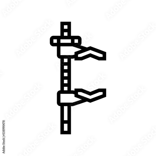 cardellini clamp line icon vector. cardellini clamp sign. isolated contour symbol black illustration