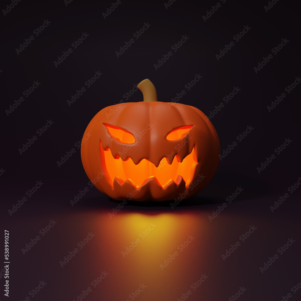 3d rendered of Halloween pumpkin isolated on dark purple background. 3d rendered of Halloween pumpkin isolated on dark purple background.