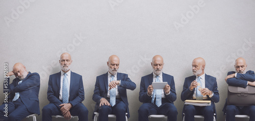 Businessman waiting for a job interview photo