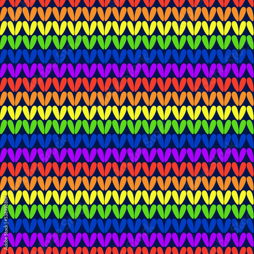 Rainbow knitted striped seamless pattern