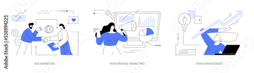 Advertising and consulting abstract concept vector illustrations.