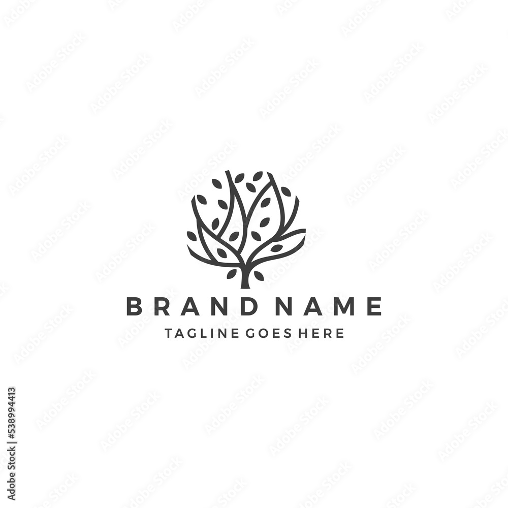 Oak tree logo. Nature Oak wood symbol design Vector illustration Oak tree logo. Nature Oak wood symbol design Vector illustration