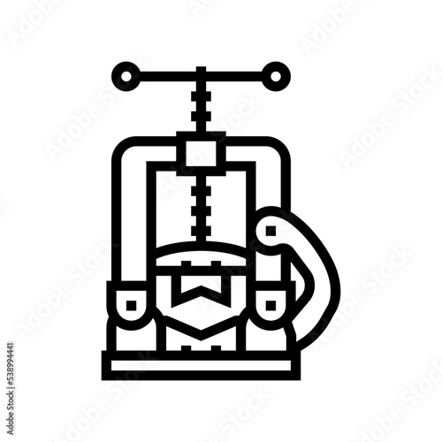 pipe vice line icon vector. pipe vice sign. isolated contour symbol black illustration