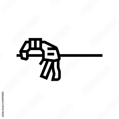 quick grip clamp line icon vector. quick grip clamp sign. isolated contour symbol black illustration