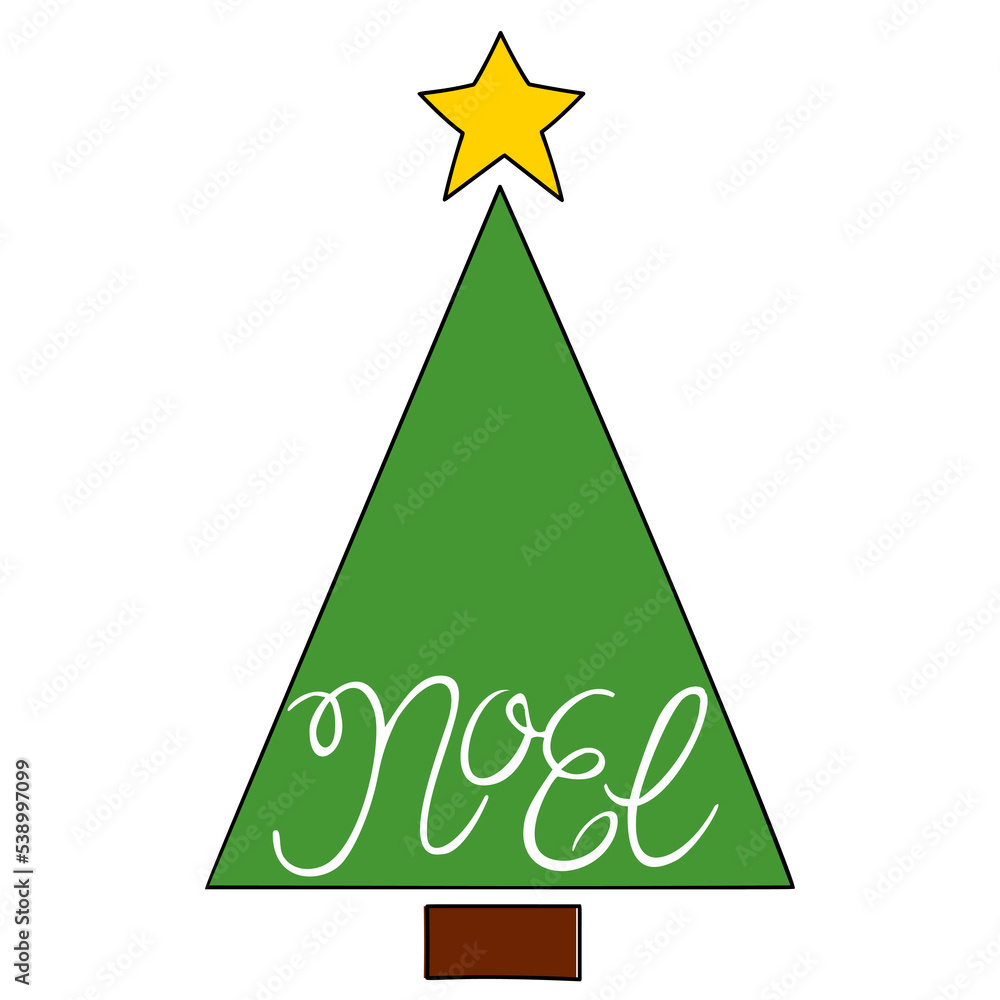 Vector Christmas tree, pines for greeting cards, invitations, banners, web. Winter holiday. Icons collection.