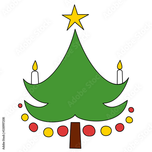 Obraz na płótnie Vector Christmas tree, pines for greeting cards, invitations, banners, web. Winter holiday. Icons collection. w salonie