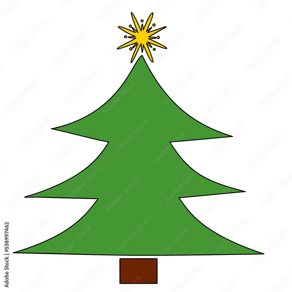 Vector Christmas tree, pines for greeting cards, invitations, banners, web. Winter holiday. Icons collection.