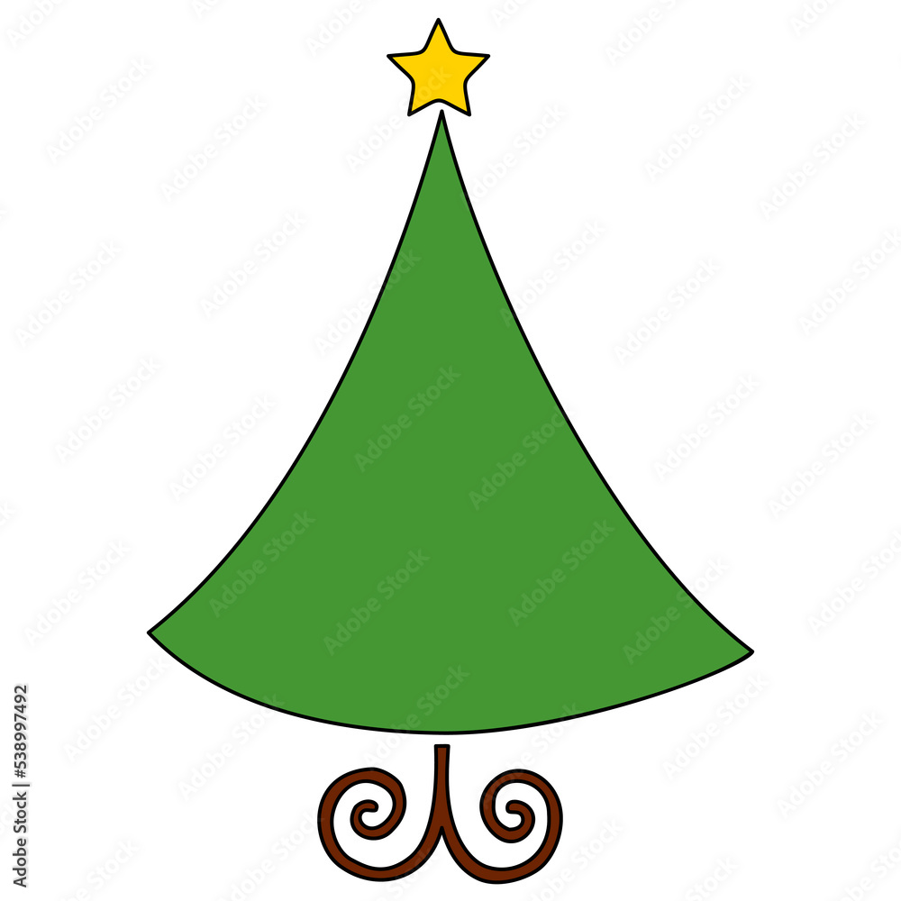 Vector Christmas tree, pines for greeting cards, invitations, banners, web. Winter holiday. Icons collection.