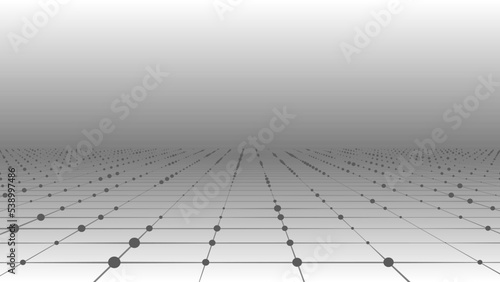 Vector perspective mesh. Wireframe horizon 3d mesh. Perspective grid background texture.