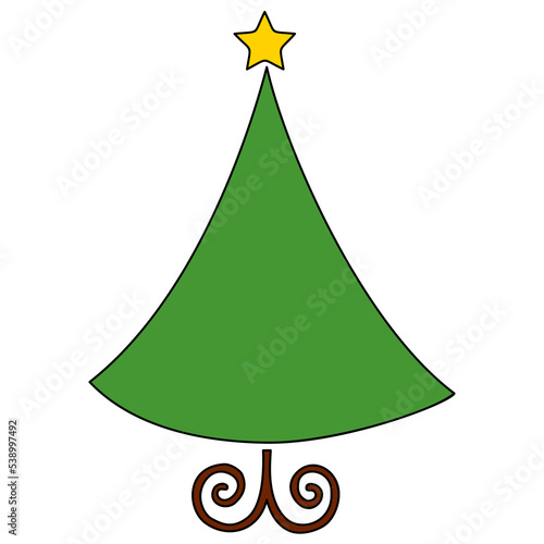 Obraz na płótnie Vector Christmas tree, pines for greeting cards, invitations, banners, web. Winter holiday. Icons collection. w salonie