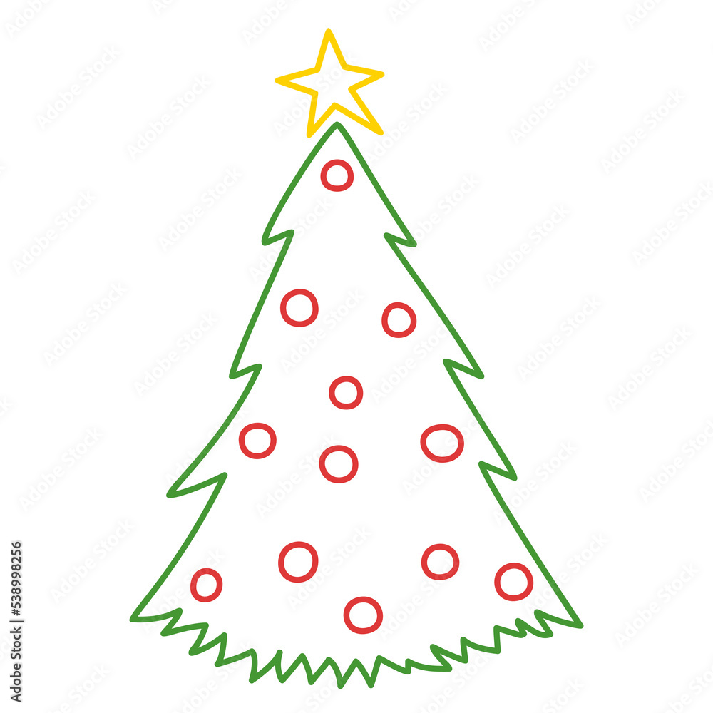 Vector Christmas tree, pines for greeting cards, invitations, banners, web. Winter holiday. Icons collection.