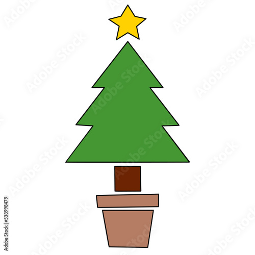 Obraz na płótnie Vector Christmas tree, pines for greeting cards, invitations, banners, web. Winter holiday. Icons collection. w salonie