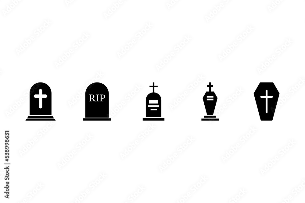 Tombstone icon, Tombstone linear style sign for mobile concept and web ...