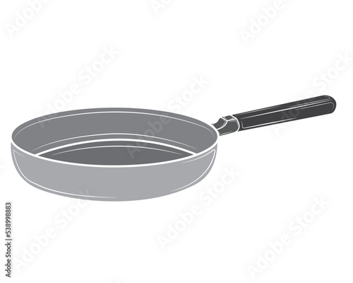 Frying pan in isolate on a white background. Vector illustration