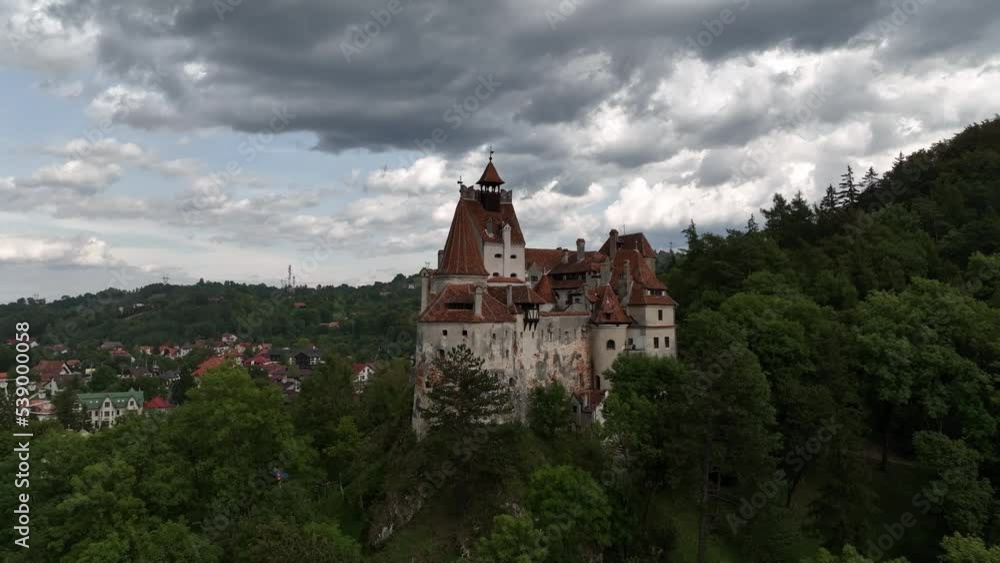Bran Castle, Romania. Place of Dracula in Transylvania, Carpathian Mountains, romanian famous destination in Eastern Europe Bran Castle, Romania. Place of Dracula in Transylvania, Carpathian Mountains, romanian famous destination in Eastern Europe