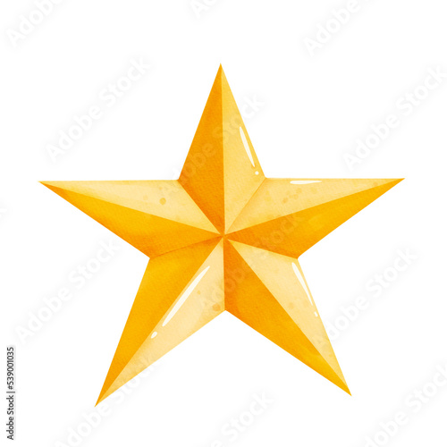 Golden star isolated 