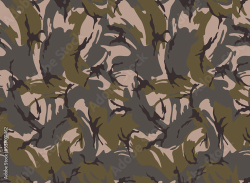 Texture camouflage woodland seamless pattern, vector trendy texture, military background.