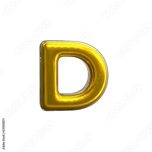 Letter D 3D modeling transparency background