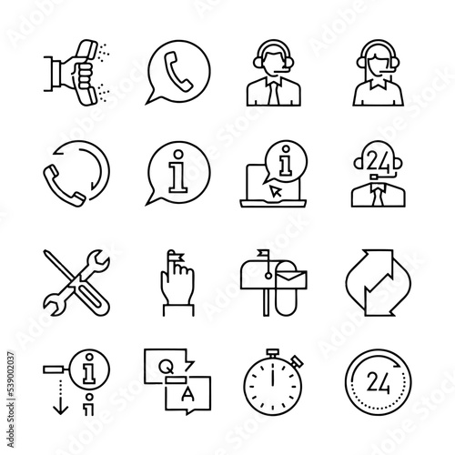 Support and telemarketer icon set suitable for info graphics, websites and print media