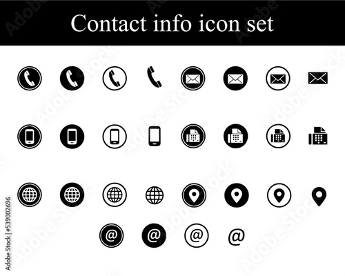 Contact info icon set, editable photo
