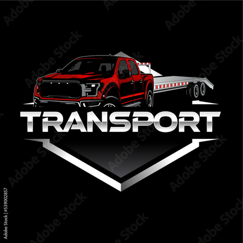 Double Cabin Trailer Logo Vector