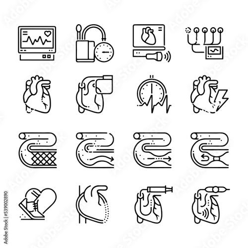 Thin line icons set of hospital and medical care. Outline symbol collection. Editable vector stroke