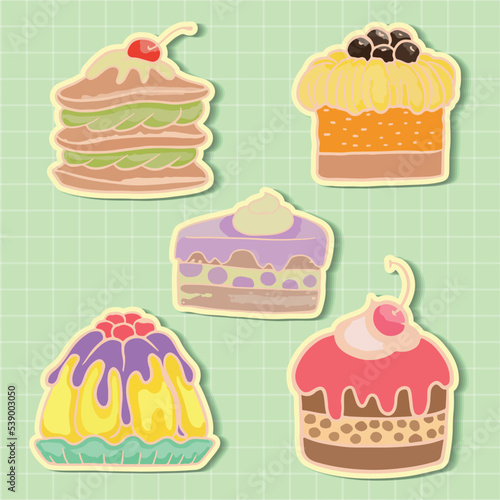 Food sweets bakery and  cupcake icons set vector illustration