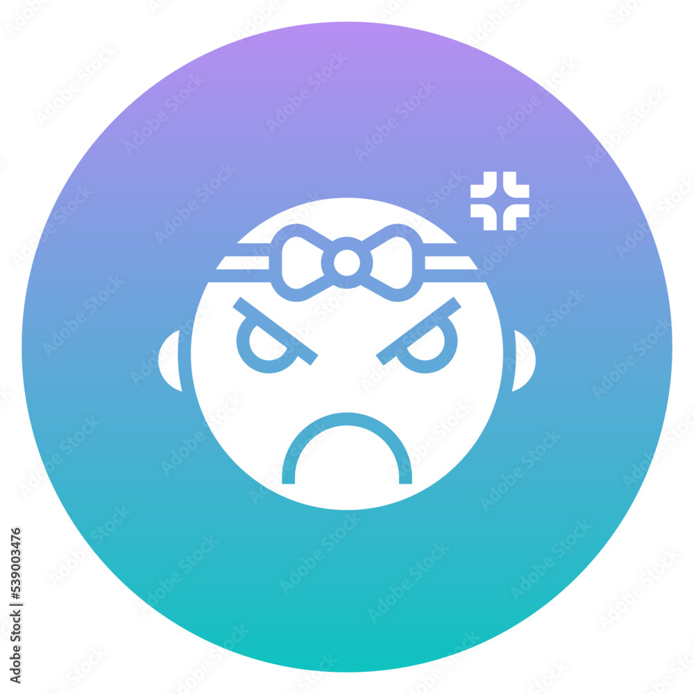 Obraz premium ANGRY flat icon,linear,outline,graphic,illustration