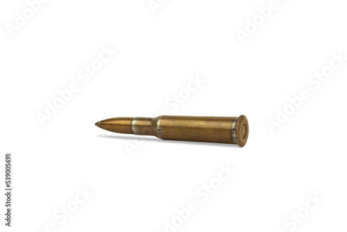 cartridge from machine gun isolated on white background 