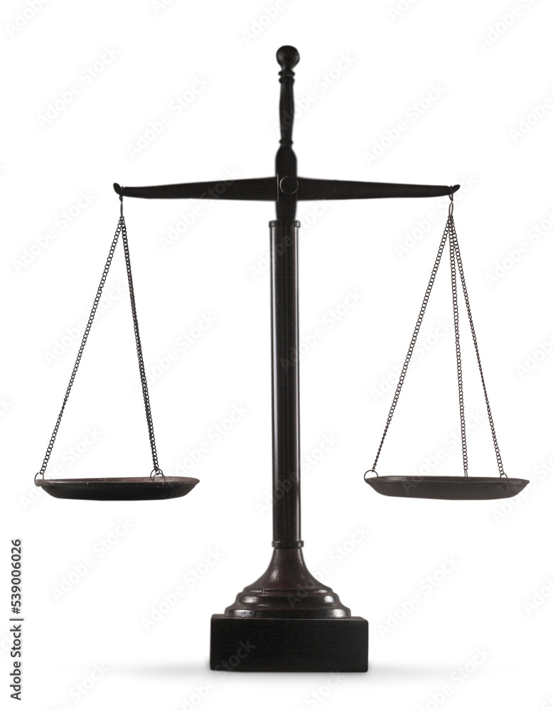 Law scales on table background. Symbol of justice Law scales on table background. Symbol of justice