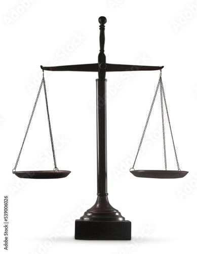 Canvastavla Law scales on table background. Symbol of justice