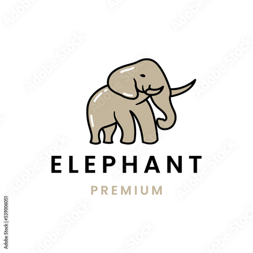 Retro Elephant Logo Design Vector Illustration