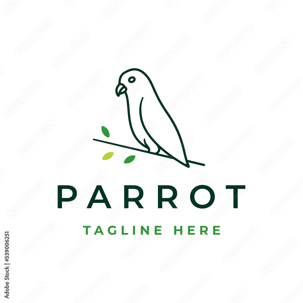 Parrot Bird Logo Design Vector Illustration Parrot Bird Logo Design Vector Illustration