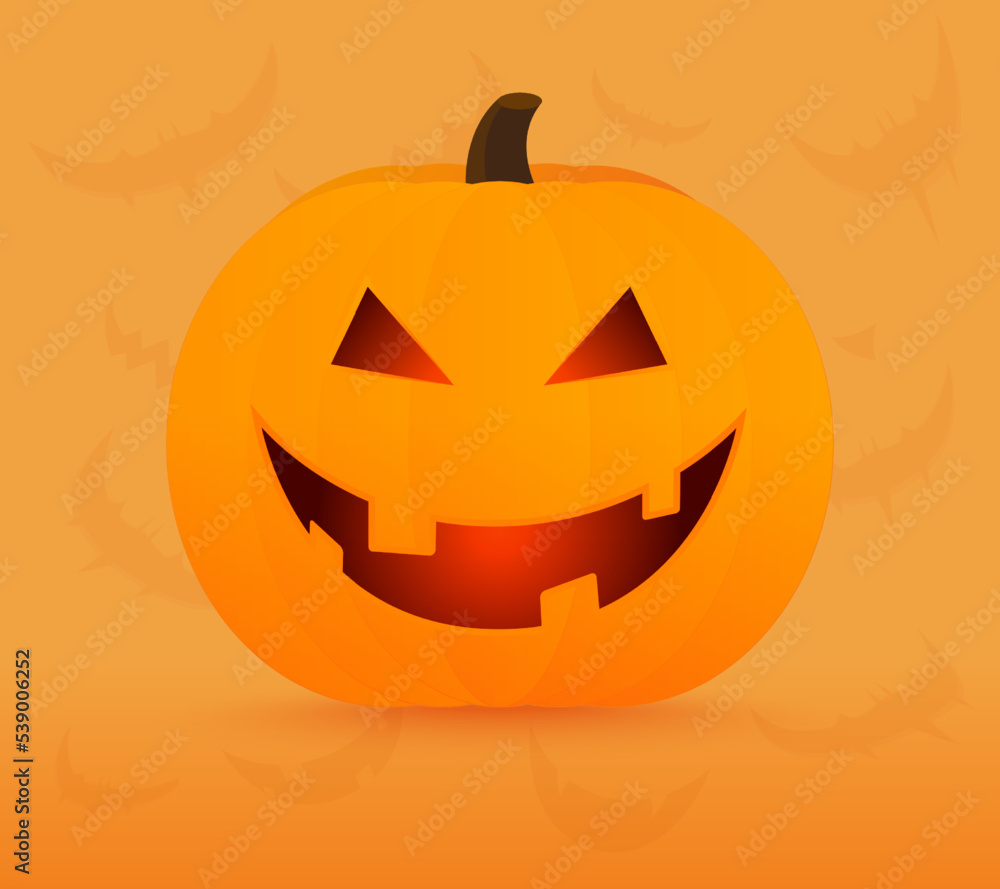 Fototapeta premium Vector Halloween cartoon Illustration. Halloween pumpkin.