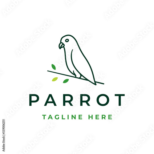 Parrot Bird Logo Design Vector Illustration