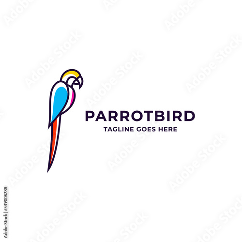 Parrot Bird Logo Design Vector Illustration