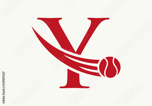 Letter Y Tennis Logo Design Template. Tennis Sport Academy Sign, Club Symbol