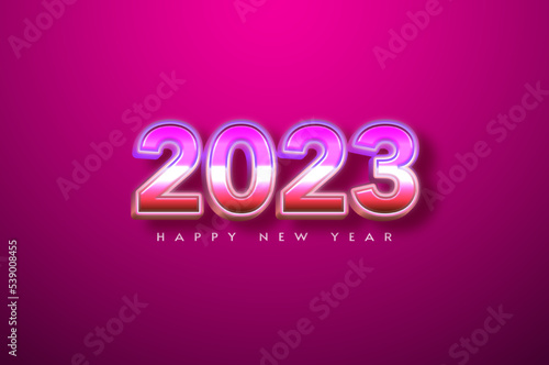 happy new year 2023 with shiny colorful numbers