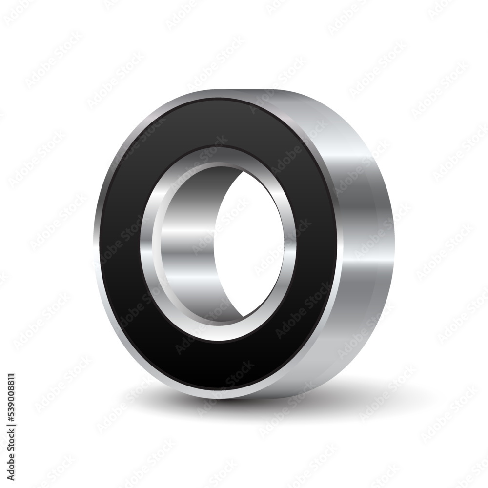 Metal ball bearing isolated on white background. 3d realistic vector illustration. Metal ball bearing isolated on white background. 3d realistic vector illustration.