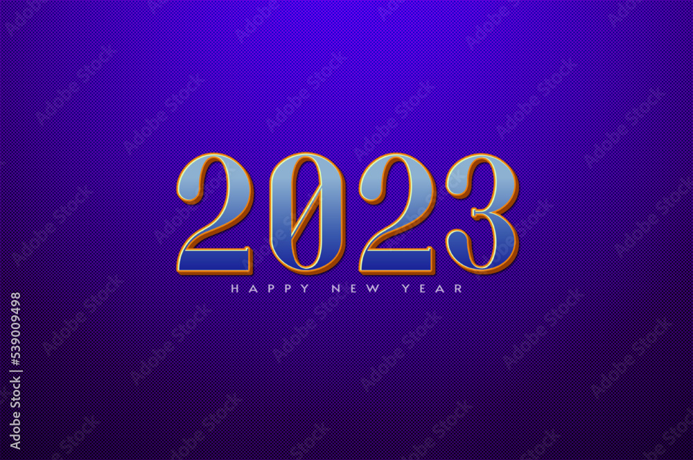 happy new year 2023 with simple classic numbers