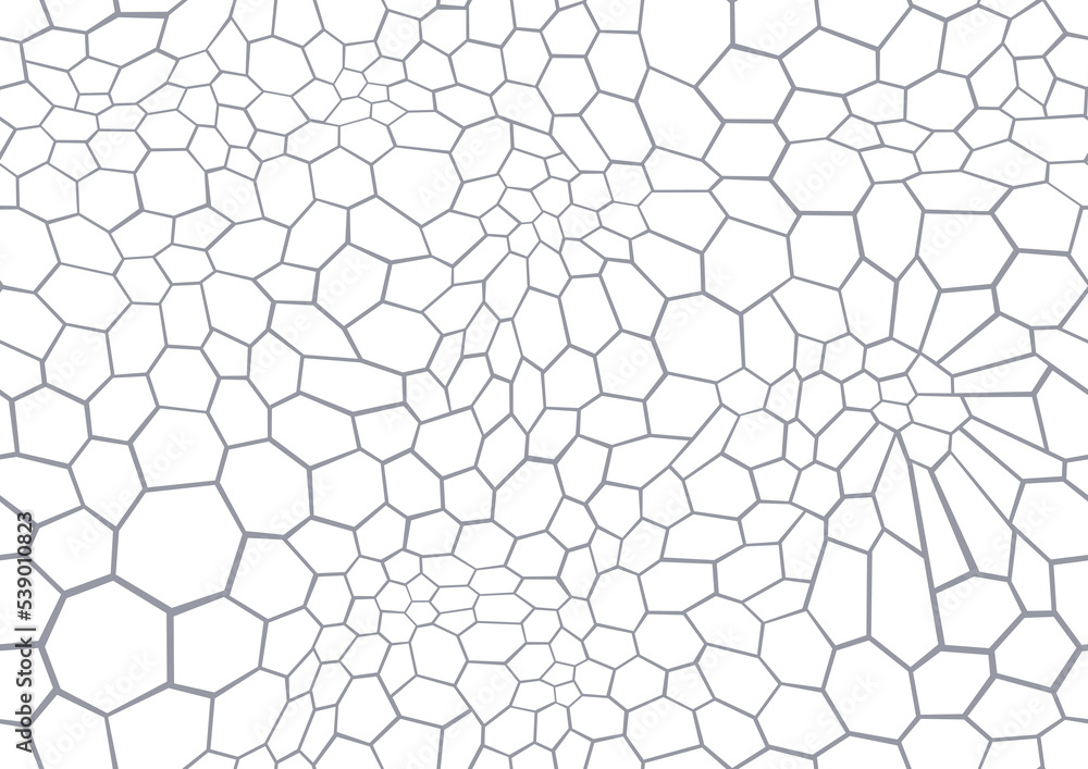 Seamless pattern with hexagonal flat ornament texture. Chaotic scales endless skin. Vector background.