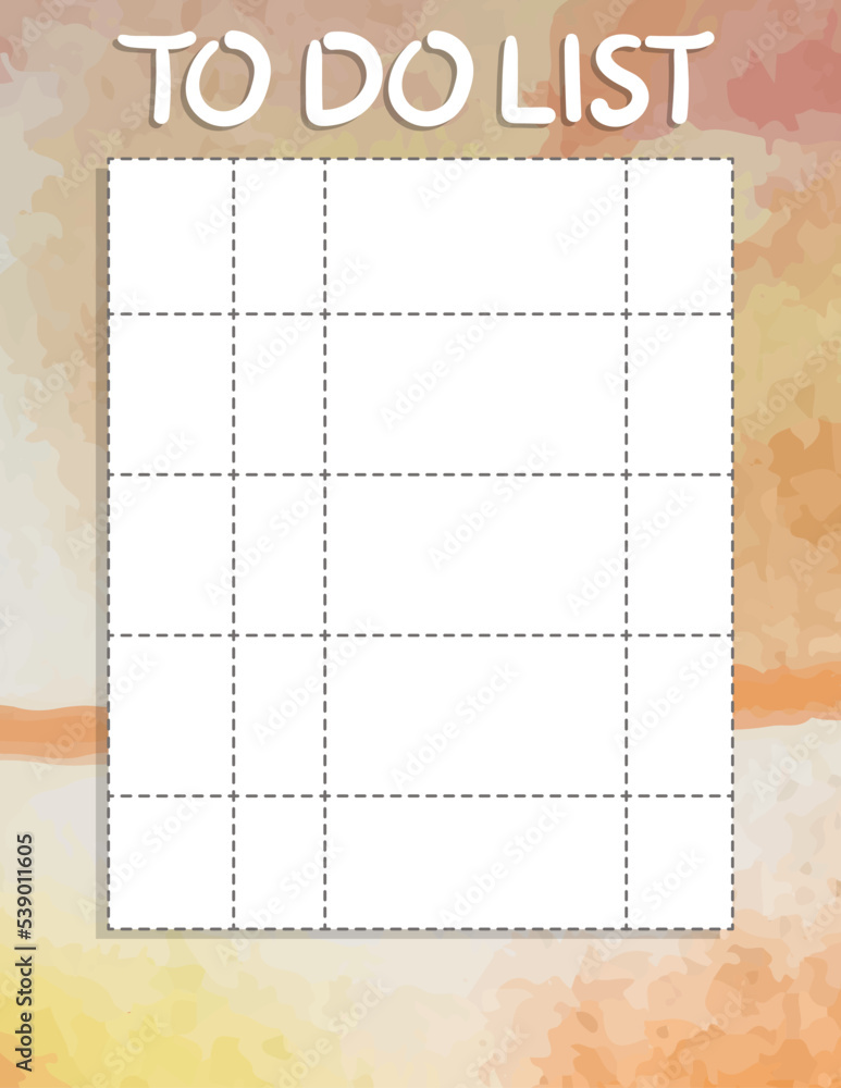 Obraz premium to do list with watercolor background