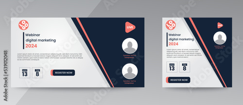modern design template of a webinar event - Business Conference live webinar banner invitation and social media post template. Business webinar invitation design