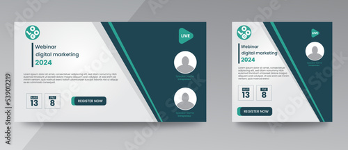 modern design template of a webinar event - Business Conference live webinar banner invitation and social media post template. Business webinar invitation design