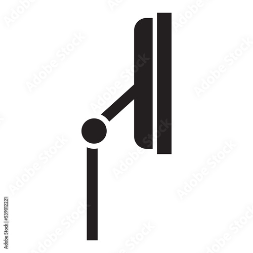 Windscreen wiper icon vector design template in black color isolated sign on white background