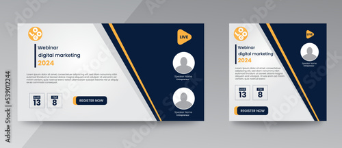 modern design template of a webinar event - Business Conference live webinar banner invitation and social media post template. Business webinar invitation design