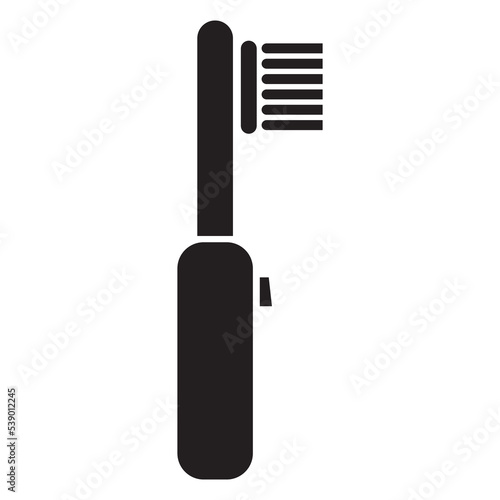 electric toothbrush icon vector design template in black color isolated sign on white background
