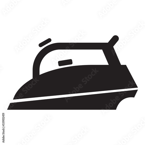 iron icon vector design template in black color isolated sign on white background