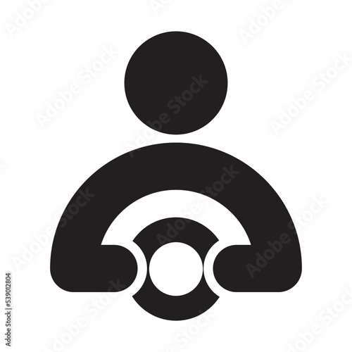 driver icon vector design template in black color isolated sign on white background