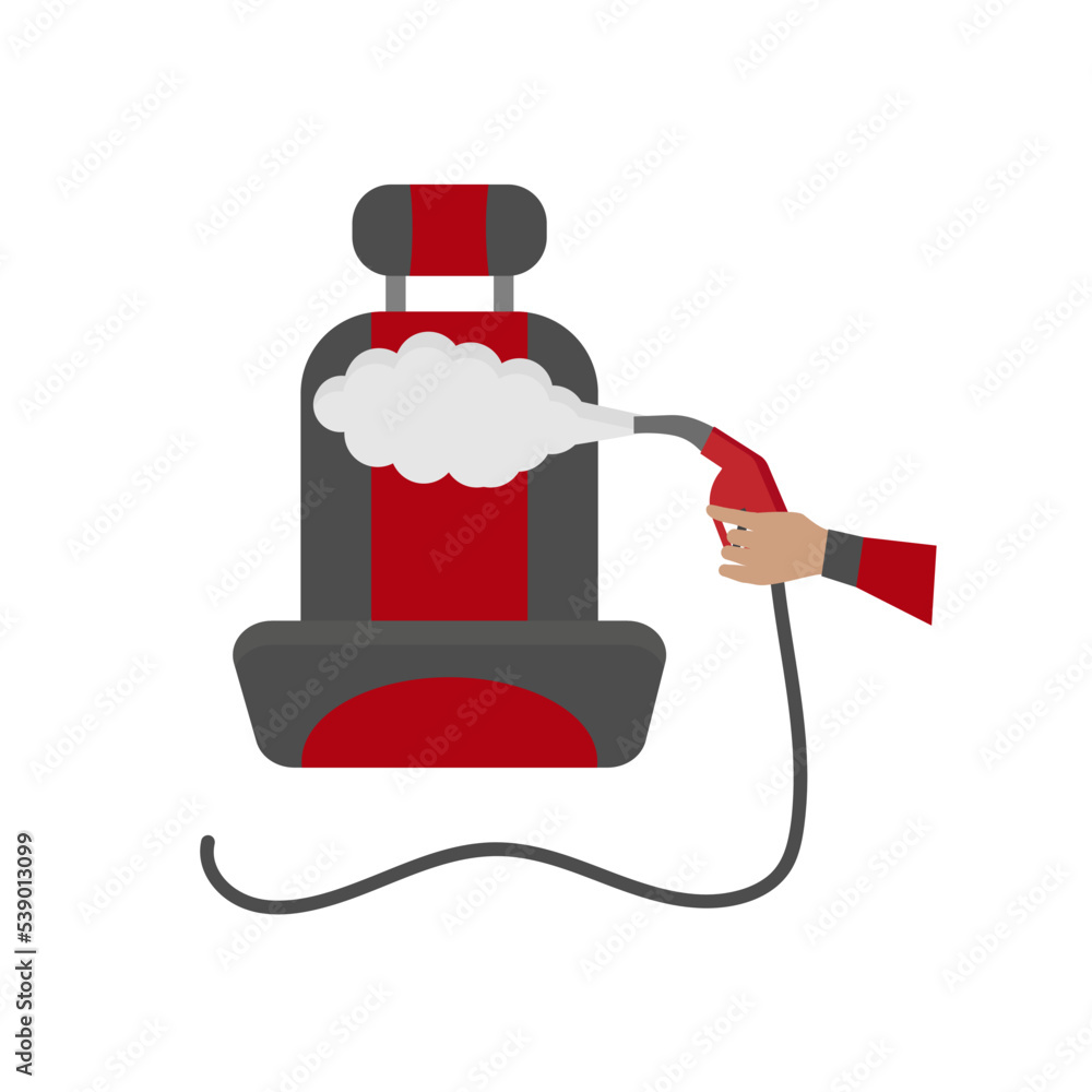 Car seat cleaning service color flat icon